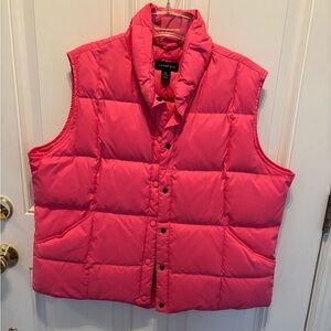 Lands End Puffy down vest PINK XL